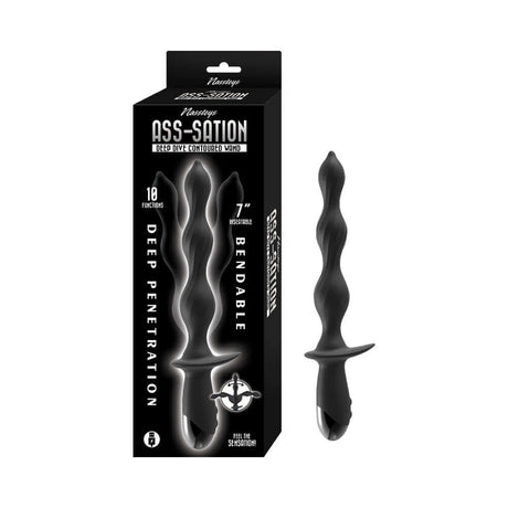 Ass-Sation Deep Dive Contoured Wand Black packaging and product details, showcasing advanced design for deep penetration.