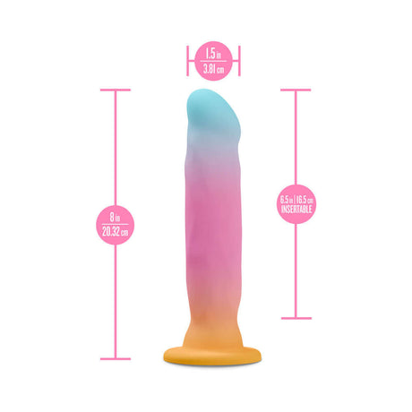 Avant Golden Dawn Artisan Dildo with dimensions, featuring artistic design and gradient color for pleasure.