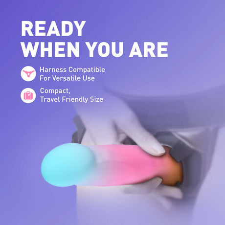 Avant Golden Dawn Artisan Dildo: Harness compatible, compact design for versatile use and travel-friendly pleasure.