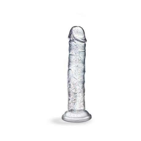 Naturally Yours Glamor Sparkling Dildo Clear with glittery finish and elegant design for enhanced pleasure.