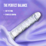 Naturally Yours Glamor Sparkling Dildo Clear on soft fabric with shimmering effects for a balanced pleasure experience.