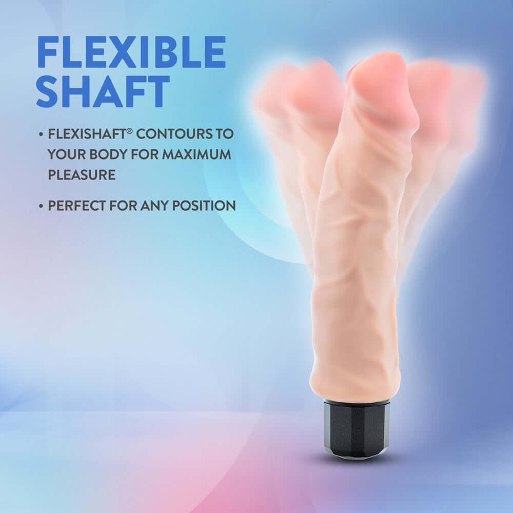 Au Naturel Big Easy Vibrating Dildo Beige with flexible shaft for maximum pleasure and versatility in any position