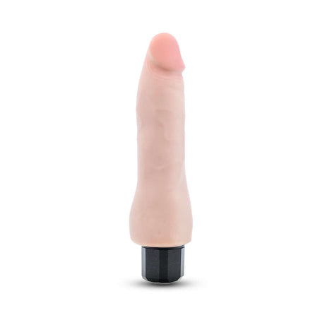 Au Naturel 8.75 inch Vibrating Dildo Vanilla Ice Beige on a white background showcasing its realistic design.