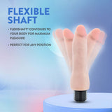 Au Naturel 8.75 inch Vibrating Dildo Vanilla Ice Beige showcasing flexible shaft design for pleasure.