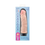 Au Naturel 8.75 inch Vibrating Dildo Vanilla Ice Beige in packaging with sensory features and specifications.