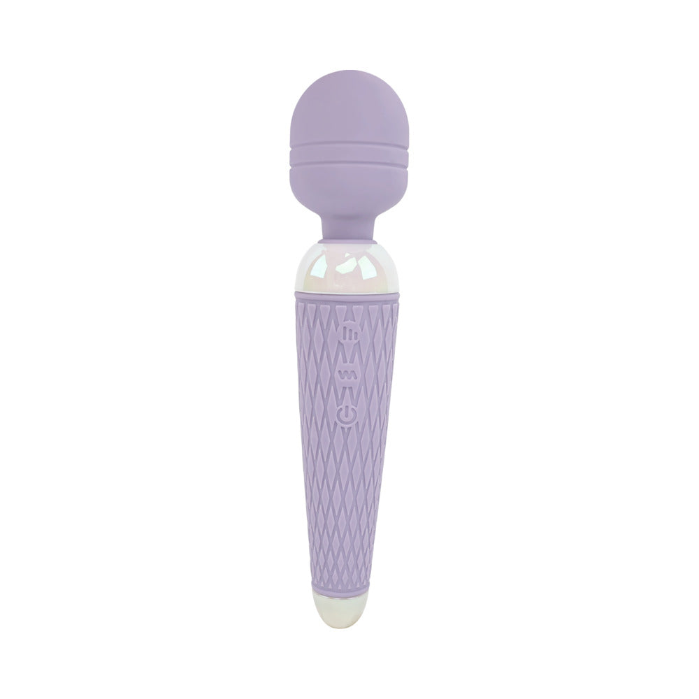 Adam and Eve Flexi Lexi Flexible Slender Wand Massager in lavender with flexible head and slim silicone handle.