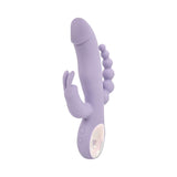 Adam and Eve Thrust Bunny Triple-Stimulating Rabbit Vibrator in lavender color with unique design features.