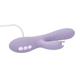 Adam and Eve Tickle Me Softly Soft Flexible Rabbit Vibe with buttons for adjustable settings.