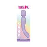 Adam and Eve Wand and Done Dual End Vibrating Wand in purple, showcasing its sleek design and dual-action features.