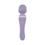 Adam and Eve Wand and Done Dual End Vibrating Wand in purple silicone design for versatile pleasure.