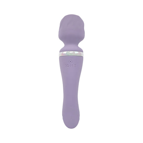 Adam and Eve Wand and Done Dual End Vibrating Wand in purple silicone design for versatile pleasure.