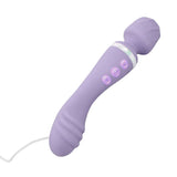 Adam and Eve Wand and Done Dual End Vibrating Wand in light purple with buttons for varied vibration settings.