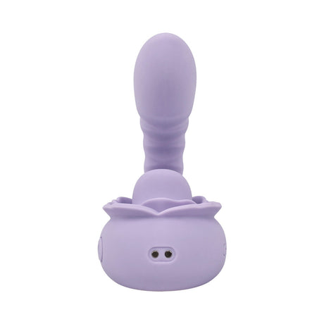 Adam and Eve Lilac Licks Dual Clitoral Tongue Teaser showcasing its silky-smooth silicone design and flexible features.