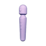 Adam and Eve Lilac Love Wand Massager in soft lilac silicone with heart head and buttons for vibration control.