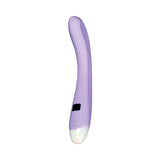Adam and Eve Finger Wag LED Oscillating G-spot Vibrator in sleek purple design, showcasing its ergonomic shape and controls.
