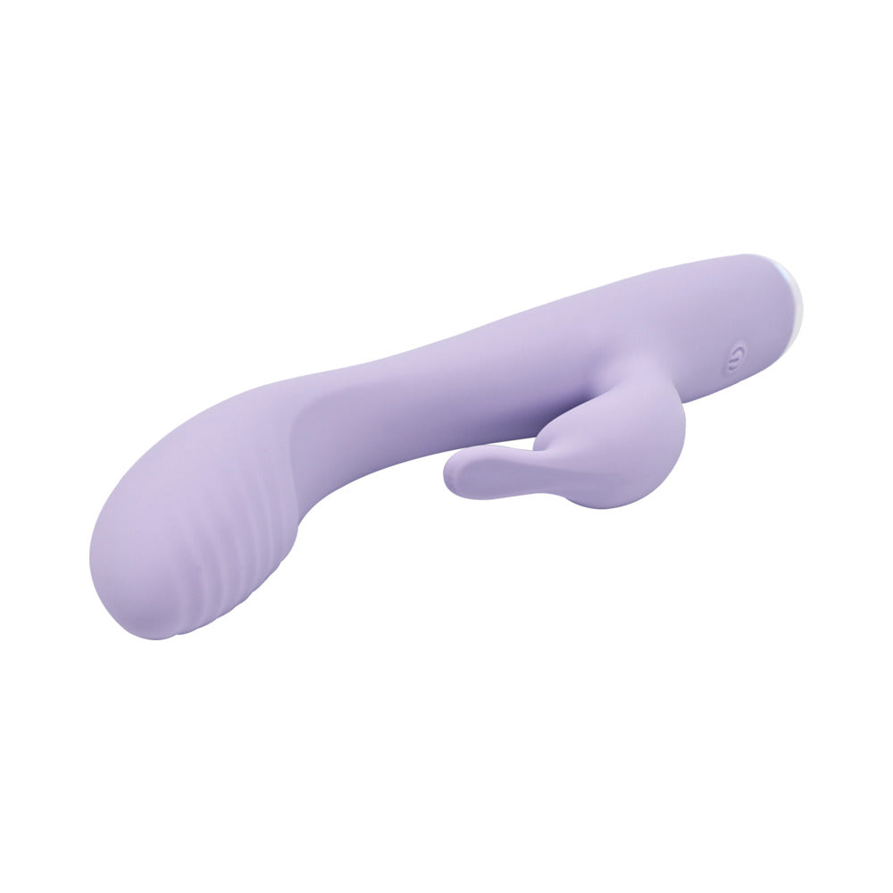 Adam and Eve Slim Lady Rabbit Dual Motor Vibe in lavender silicone, designed for targeted pleasure and sophisticated use.