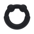 Levelz Metal & Silicone Cock Ring Black featuring a body-safe silicone design and weighted metal balls for enhanced pleasure.