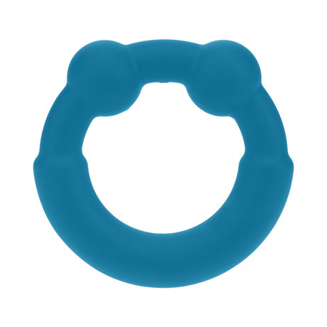 Levelz Metal & Silicone Cock Ring Teal featuring soft silicone and weighted metal for enhanced pleasure.