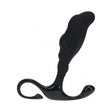 LEVELZ Rippled with Hard Loop Silicone Prostate Massager Large Black side view showcasing its ergonomic design and premium silicone material.