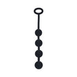 Levelz Round Silicone Anal Balls Small 20mm Black displayed on a white background showcasing its sleek design.