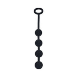 Levelz Round Silicone Anal Balls Small 20mm Black displayed on a white background showcasing its sleek design.