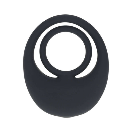 LEVELZ Vibrating Liquid Silicone Cock & Ball Ring Black, premium black silicone vibrating ring for intimate stimulation.