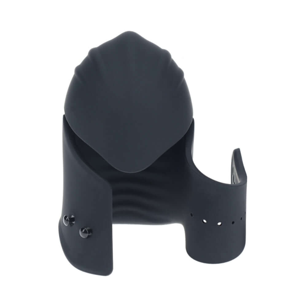 LEVELZ Adjustable Vibrating Silicone Penis Head Stimulator Black - ergonomic design for targeted stimulation.
