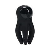 LEVELZ Digital Vibrating Silicone Penis Head Stimulator Black designed for intense pleasure and targeted stimulation.