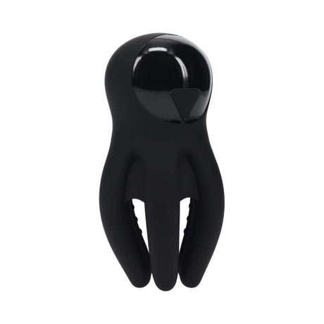 LEVELZ Digital Vibrating Silicone Penis Head Stimulator Black designed for intense pleasure and targeted stimulation.