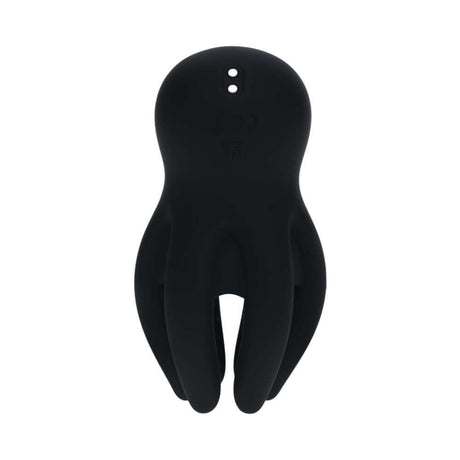 LEVELZ Digital Vibrating Silicone Penis Head Stimulator Black in a sleek black design.