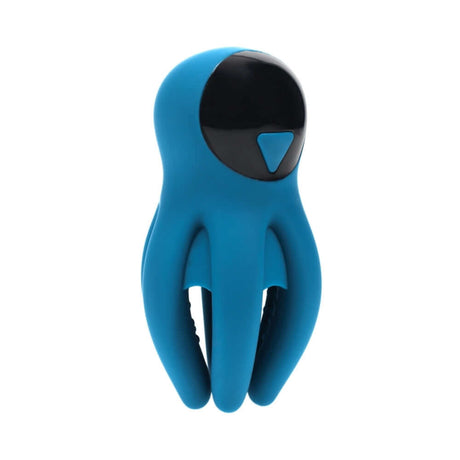 LEVELZ Digital Vibrating Silicone Penis Head Stimulator Teal designed for precise stimulation with rhythmic vibrations.