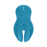 LEVELZ Digital Vibrating Silicone Penis Head Stimulator Teal in a blue octopus design for targeted pleasure and stimulation.