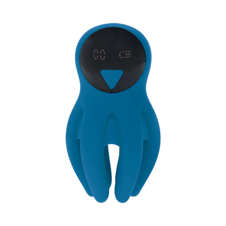 LEVELZ Digital Vibrating Silicone Penis Head Stimulator Teal with a sleek design and digital display.