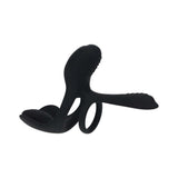 LEVELZ Triple Motor Vibrating Silicone Cock Ring Black designed for powerful stimulation and enhanced performance.