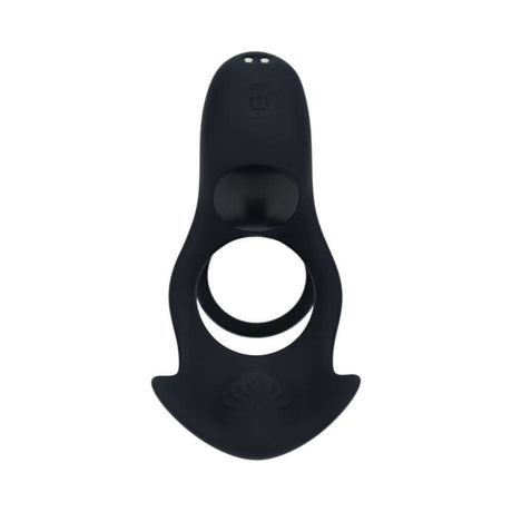 LEVELZ Triple Motor Vibrating Silicone Cock Ring Black with three motors for enhanced stimulation and performance.
