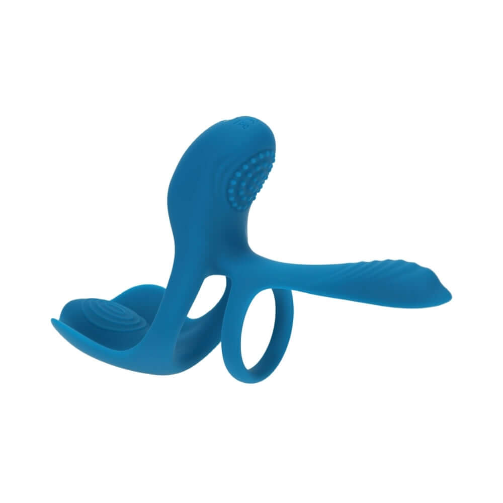 LEVELZ Triple Motor Vibrating Silicone Cock Ring Teal designed for intense stimulation and enhanced performance.