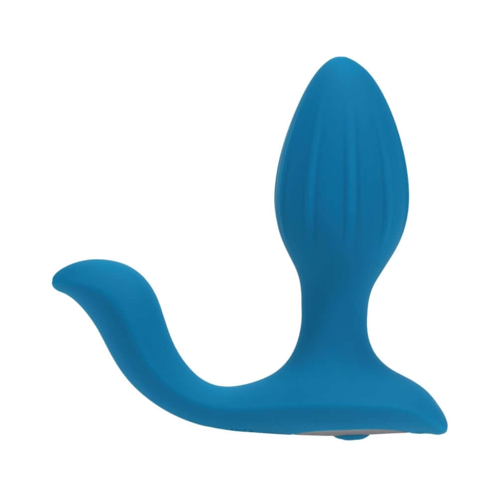 LEVELZ Vibrating & Rotating Anal Plug with Ball Stimulator Teal on a white background