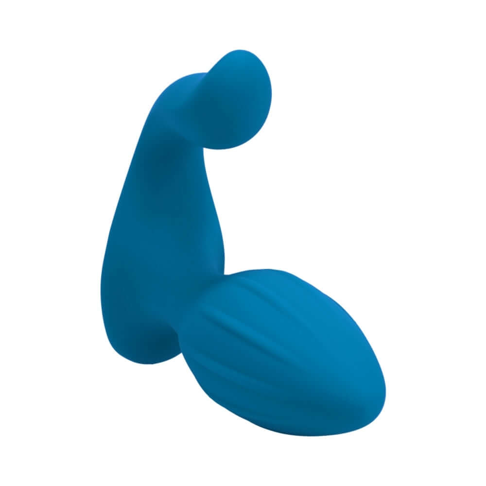 LEVELZ Vibrating & Rotating Anal Plug with Ball Stimulator Teal in blue silicone design for pleasure enhancement.