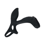 LEVELZ Vibrating Silicone Cock & Ball Ring with Shaft Loop Black features a multi-loop design for enhanced stimulation.