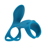 LEVELZ Vibrating Silicone Cock & Ball Ring with Shaft Loop Teal for enhanced stimulation and secure fit.
