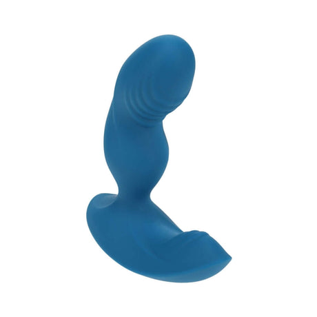 LEVELZ Ripple Vibrating Silicone Prostate Stimulator Teal side view showcasing its ergonomic design.
