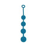 LEVELZ Round Silicone Anal Balls XLarge 50 mm Teal, a set of smooth, graduated silicone anal beads in teal color.