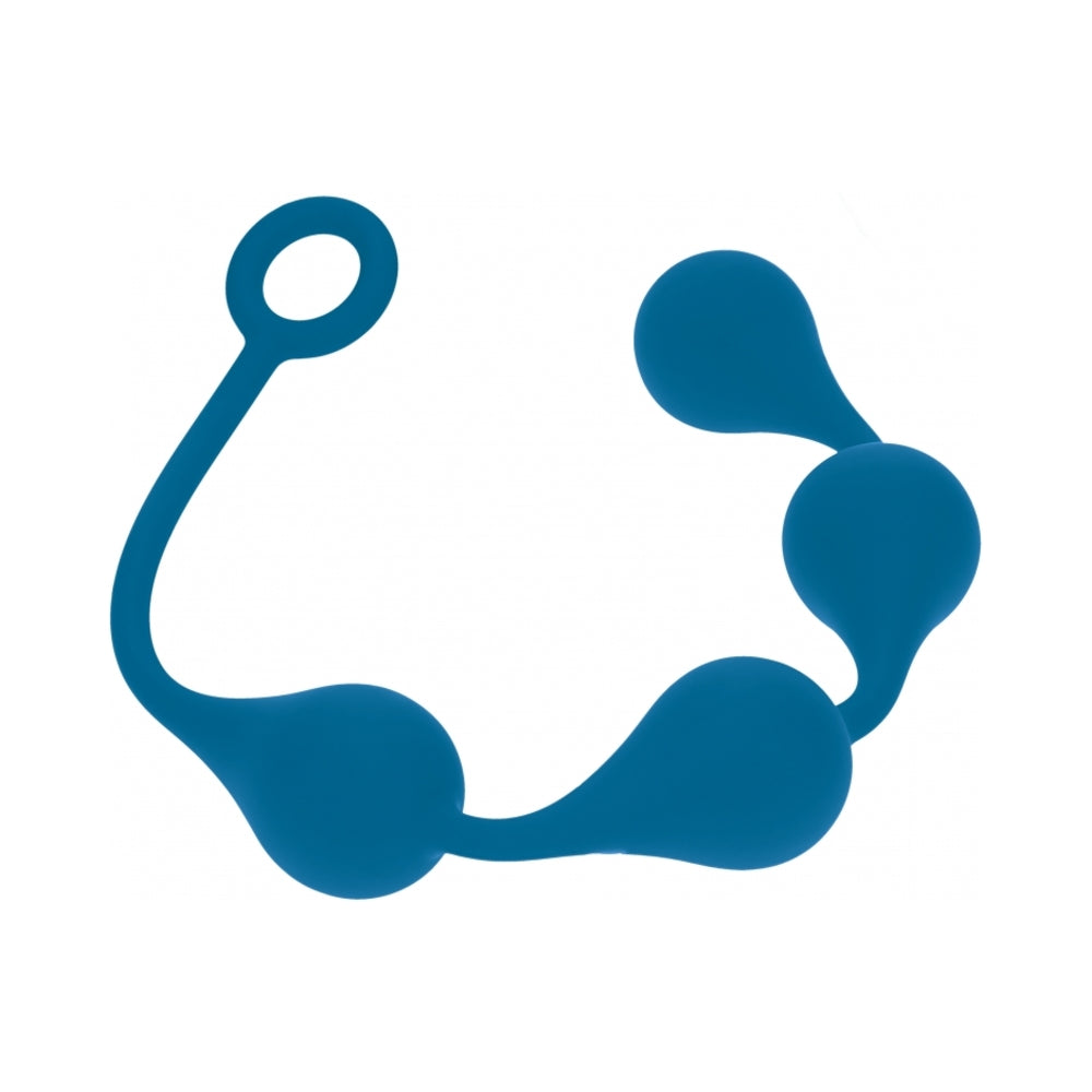 Levelz Waterdrop Silicone Anal Balls Large 40mm Teal in smooth silicone for comfortable anal stretching.