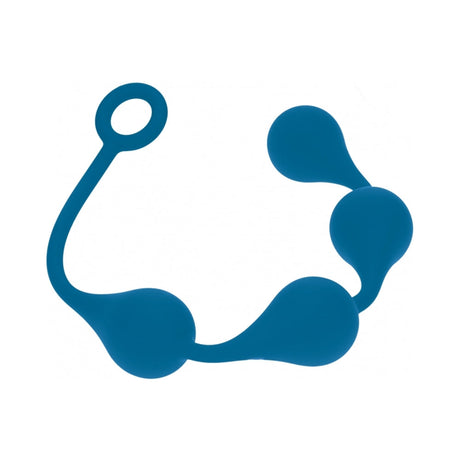 Levelz Waterdrop Silicone Anal Balls Large 40mm Teal in smooth silicone for comfortable anal stretching.