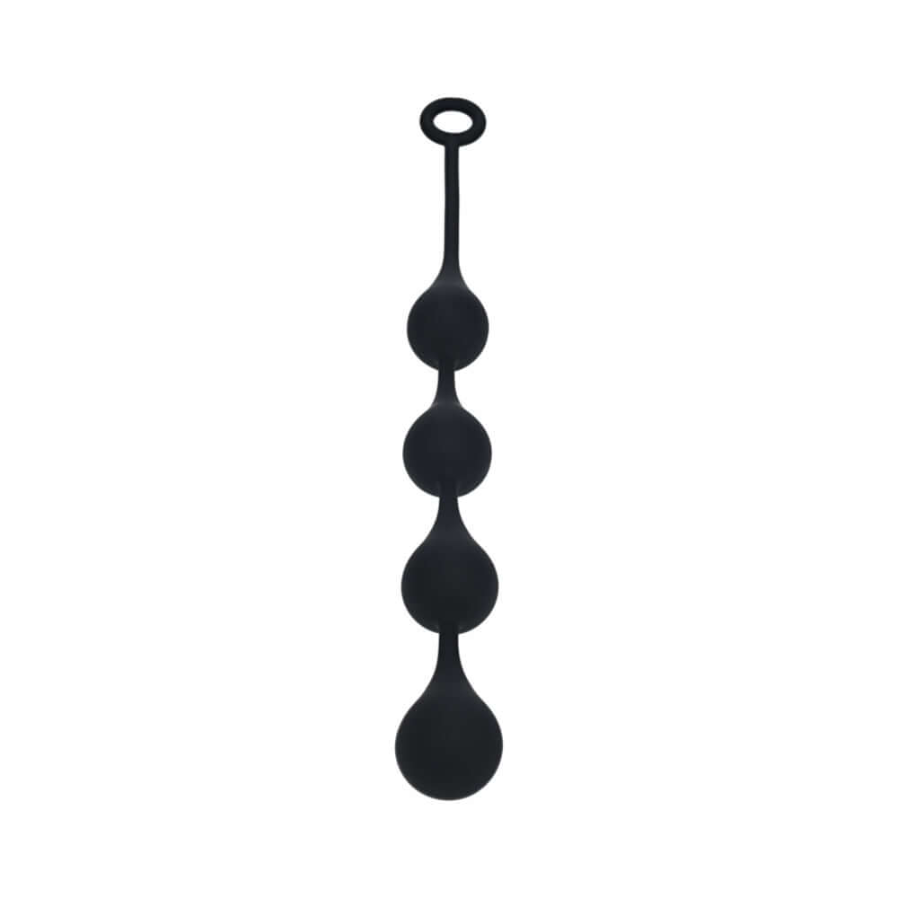 LEVELZ Waterdrop Silicone Anal Balls XLarge 50mm Black for intense pleasure and flexible play.