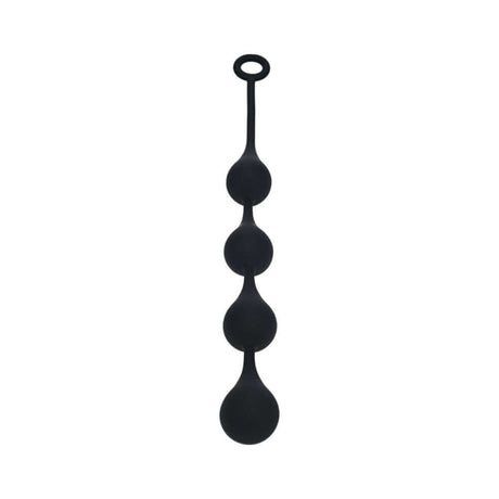 LEVELZ Waterdrop Silicone Anal Balls XLarge 50mm Black for intense pleasure and flexible play.