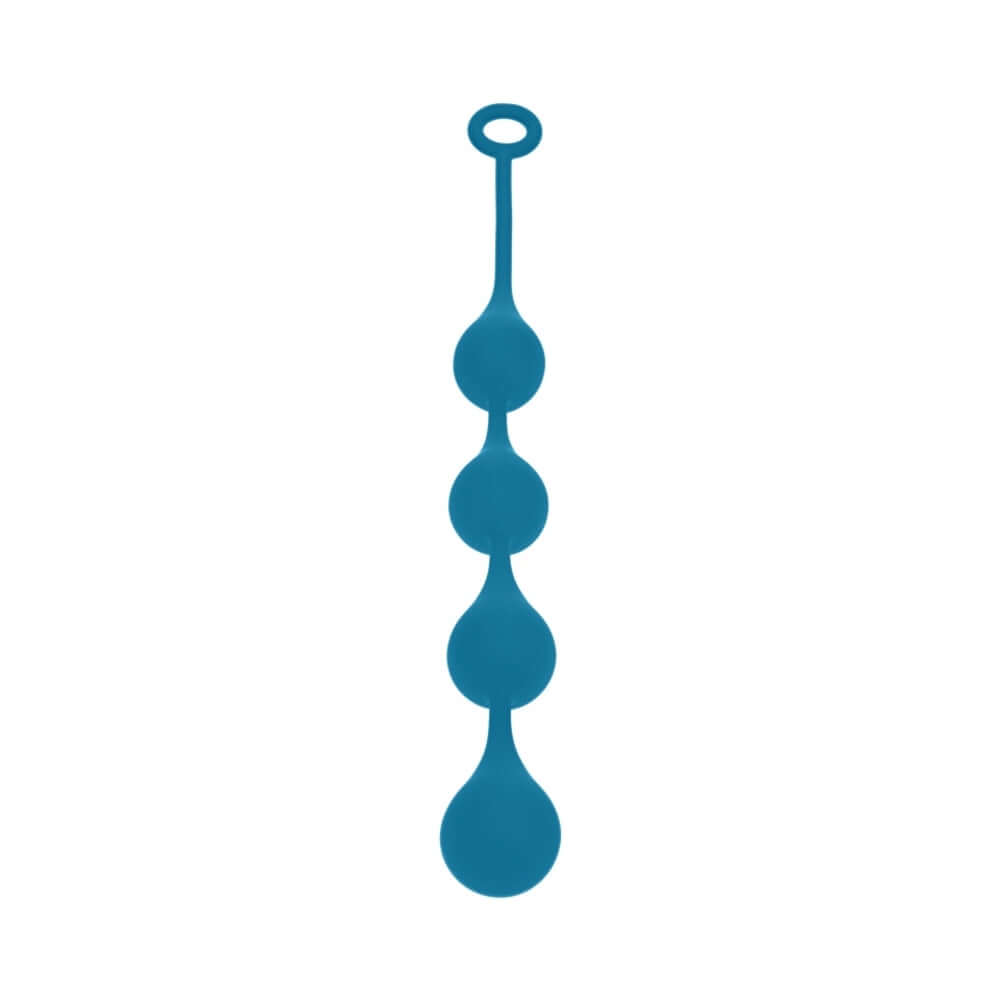 LEVELZ Waterdrop Silicone Anal Balls XLarge 50 mm Teal in teal color with an elongated design for deep sensations.