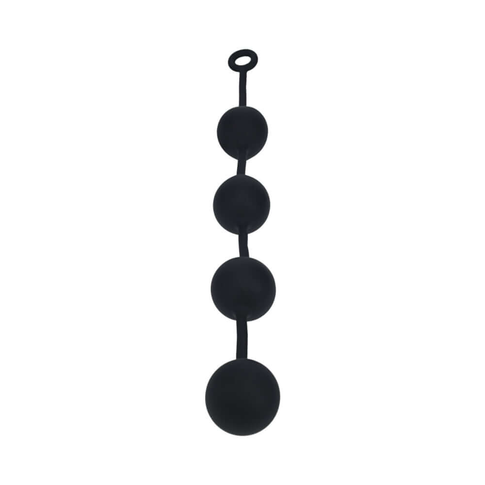 LEVELZ Round Silicone Anal Balls XXLarge 60mm Black for ultimate satisfaction and intense stimulation experiences.