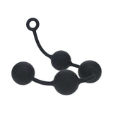 LEVELZ Round Silicone Anal Balls XXLarge 60mm Black with three smooth silicone spheres.