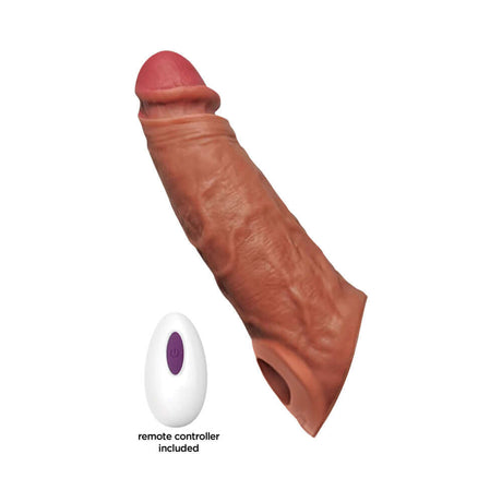 Skinsations Thick Dick 7 inch Vibrating Penis Sleeve with Remote and remote controller included